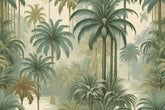 Relaxing tropical wallpaper with printed coconut palms